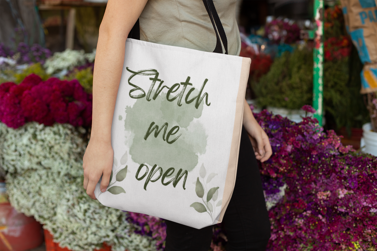 Eco-Friendly Cheeky Tote Bag - "Stretch Me Open" - Reusable Shopping Bag