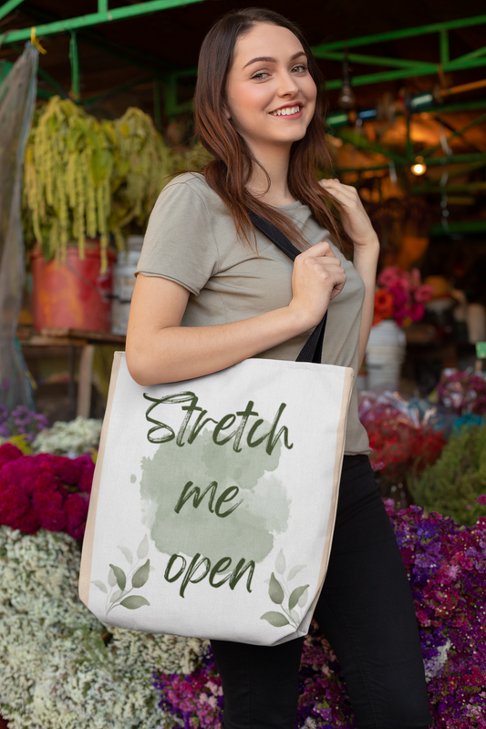 Eco-Friendly Cheeky Tote Bag - "Stretch Me Open" - Reusable Shopping Bag