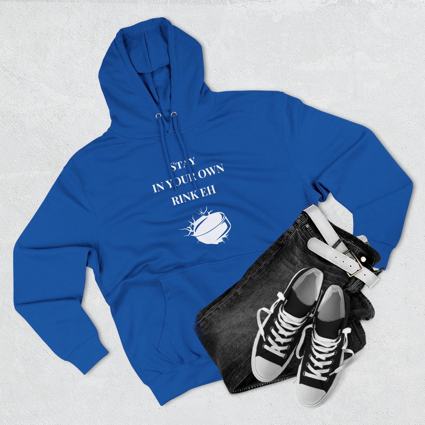 Stay in Your Own Rink Eh Canadian Pride Hoodie - Perfect for Hockey Season and Expressing Canadian Attitude