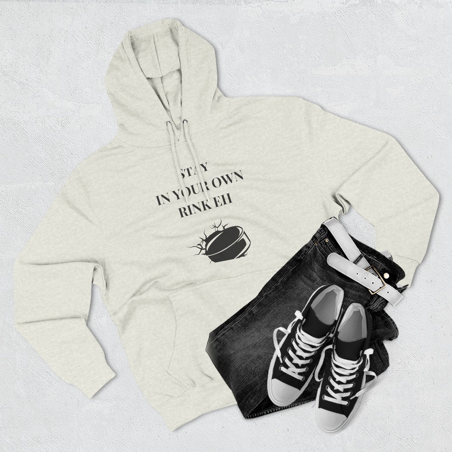 Stay in Your Own Rink Eh Canadian Pride Hoodie - Perfect for Hockey Season and Expressing Canadian Attitude